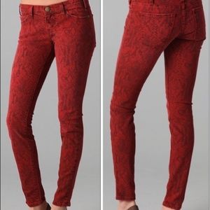 Current/Elliott The Ankle Skinny Snake print